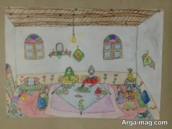 نقاشی بچه ها از شب یلدا