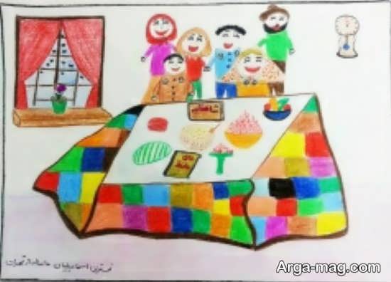 نقاشی کودکان از شب یلدا