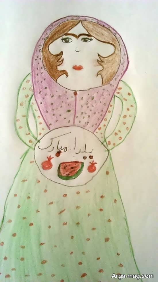 ایده نقاشی شب یلدا برای کودکان