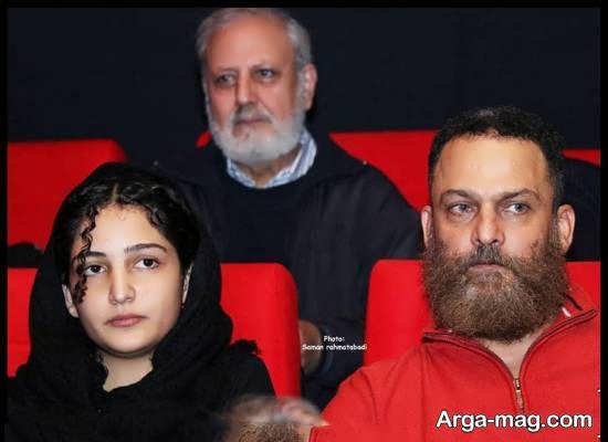 حسین یاری و دخترش در اکران فیلمک سینمایی خداحافظ دختر شیرازی