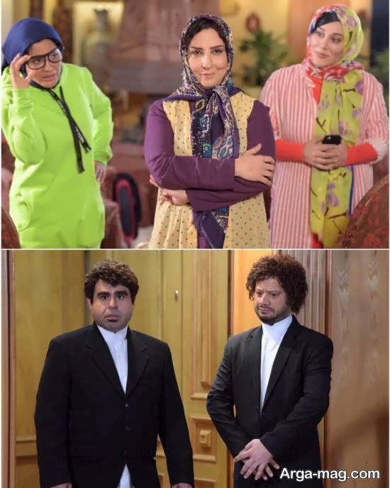 مرجانه گلچین و علی صادقی و حمید لولایی در سریال موچین