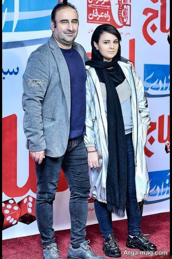 مهران احمدی و دخترش در مراسم اکران خصوصی فیلم لیلاج