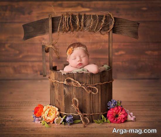 ایده عکس جدید و متفاوت نوزاد در آتلیه