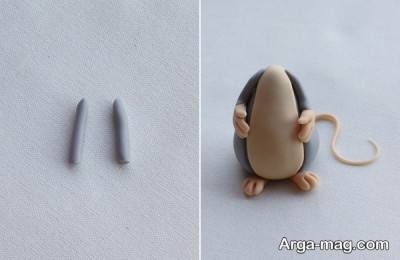 نحوه ساخت عروسک موش با کمک خمیر چینی 