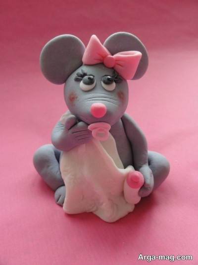 ساخت عروسک موش با خمیر چینی 