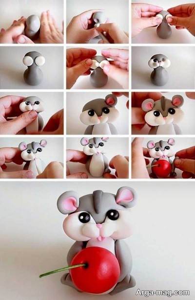 عروسک موش خمیری   آموزش ساخت عروسک موش با روش های مختلف  عروسک موش با خمیر چینی  عروسک موش با نمد