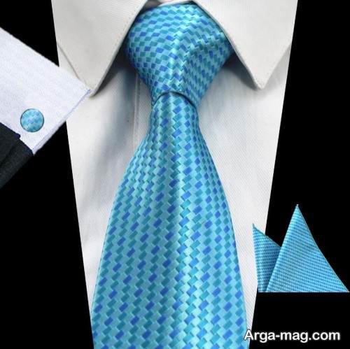 ست کراوات طرح دار با پیراهن سفید 
