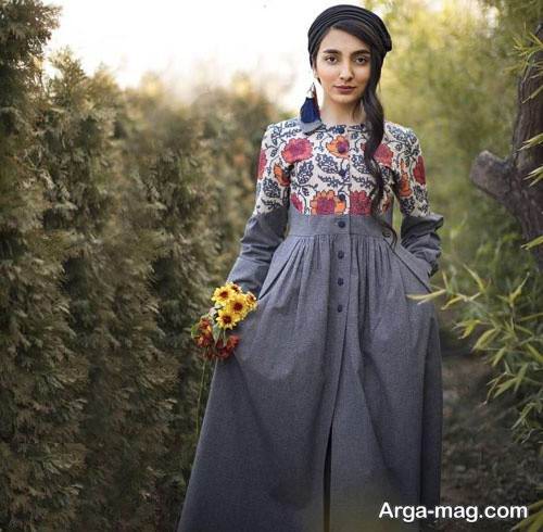 مدل مانتوی بلند دو تیکه 