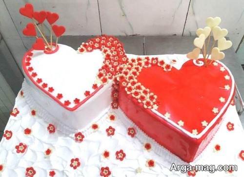 کیک زیبا قلبی 