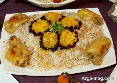 طرز تهیه رشته پلو با مرغ مجلسی 