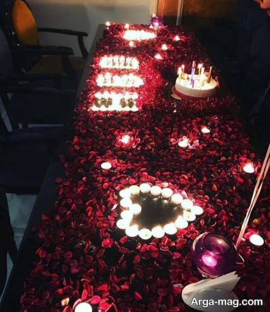 تزیین شمع برای تولد عاشقانه