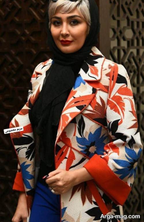 مانتوی طرح دار مریم معصومی 