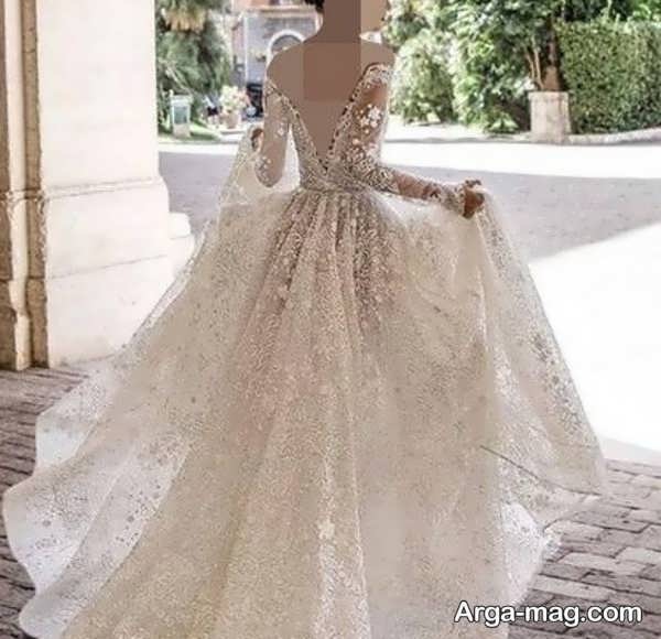 لباس عروس کار شده لاکچری