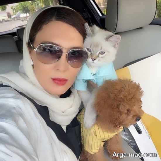 عکس متفاوت از لیلا بلوکات در کنار حیوان خانگی!