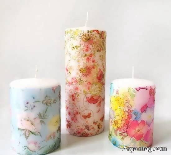 مجموعه ای زیبا و دلچسب از تزیین شمع به وسیله ی دستمال کاغذی