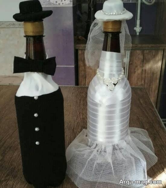 نمونه هایی بینظیر و خاص برای زینت بخشی به بطری عروس
