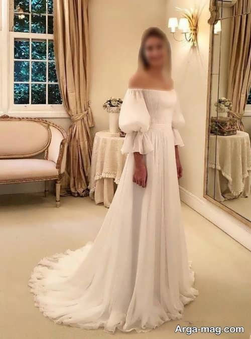 لباس عروس آستین پف دار 
