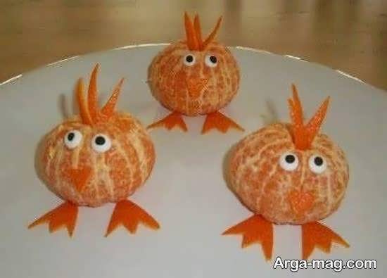 مجموعه ای جذاب و جالب از میوه آرایی با نارنگی