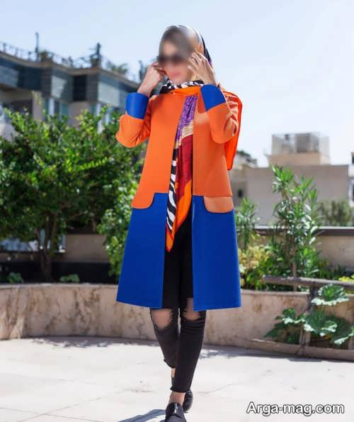 ست لباس نارنجی و آبی 