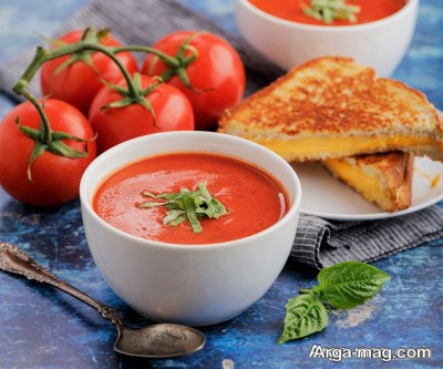 سوپ سرد گوجه فرنگی 