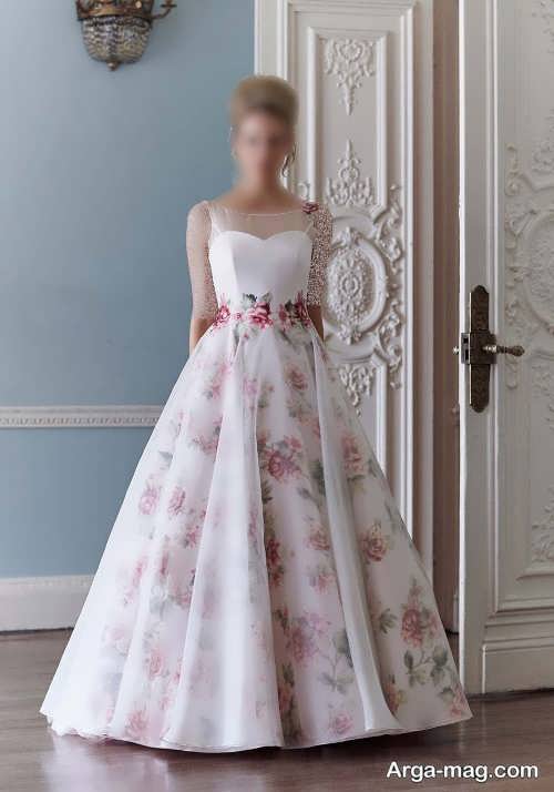 لباس عروس گلدار 