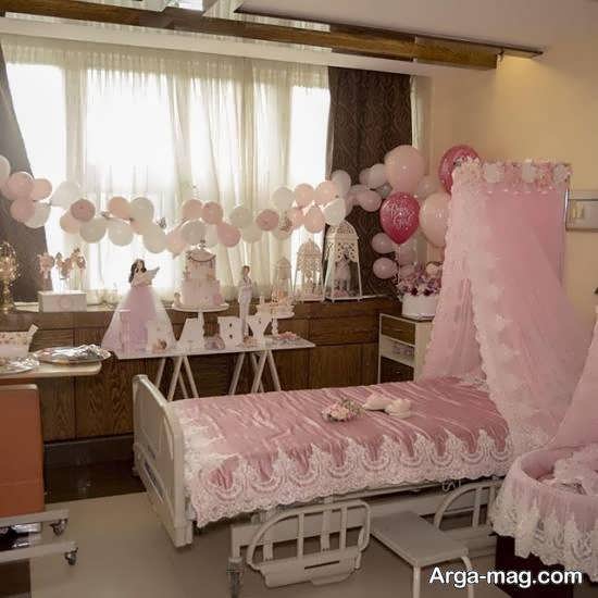 ایده هایی جالب از تزیین اتاق بیمارستان برای نوزاد دختر