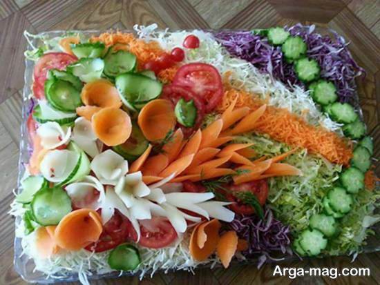 الگوهایی شیک و زیبا از تزیین سالاد با هویج