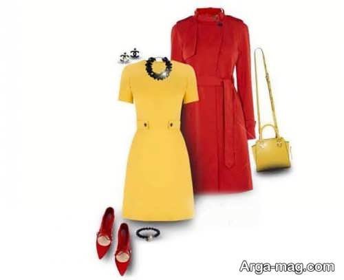ست لباس قرمز و زرد 