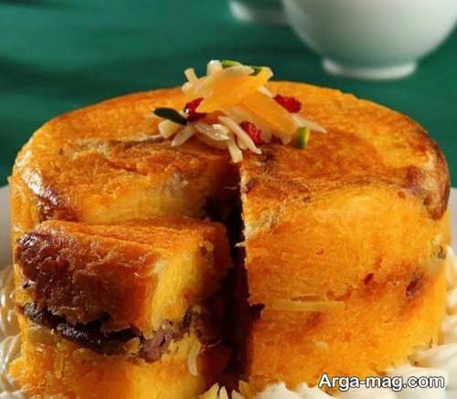 تزیین ته چین مرغ ساده و شیک 