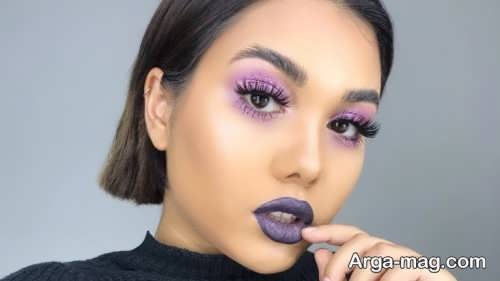 eyeshadow for purple lipstick