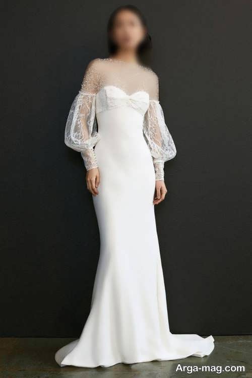 مدل لباس عروس آستین دار 1400 