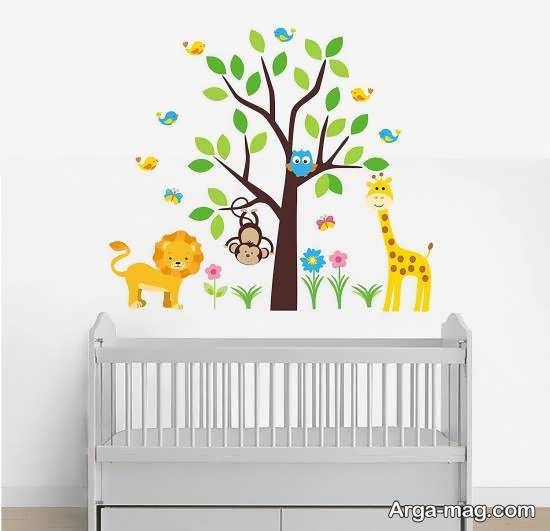 برچسب های دیواری زیبا برای دیزاین دیوار اتاق نوزاد