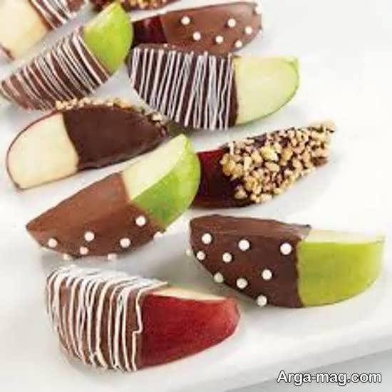 تزیینات زیبا و لاکچری میوه با شکلات