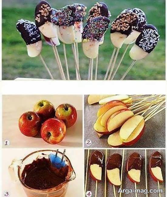 ایده هایی جالب و بینظیر از تزیینات میوه با شکلات