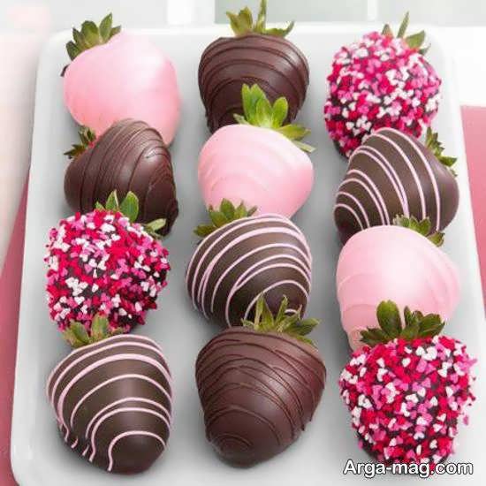 نمونه هایی دوست داشتنی از تزیینات میوه با شکلات