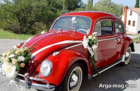 الگوهایی زیبا از تزیین ماشین عروس قرمز