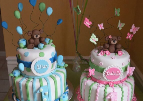 ایده های جذاب تزیین کیک تولد دوقلوها