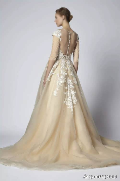 مدل لباس عروس زیبا و کرمی 