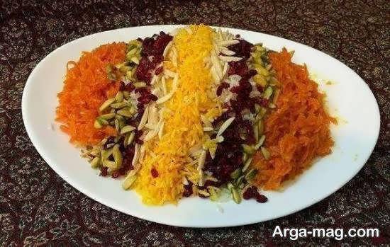 تزیین هویج پلو با شکلی زیبا