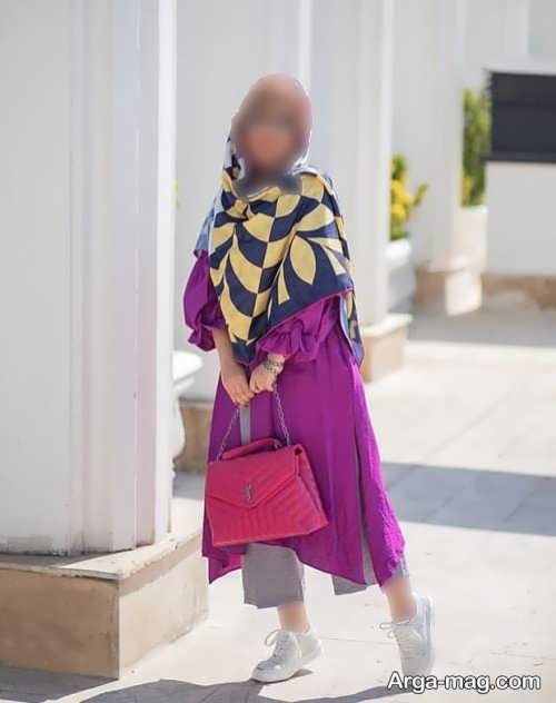 ست مانتو بنفش زنانه و دخترانه 