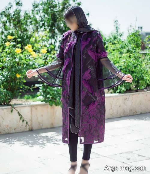 مانتوی بنفش شیک 