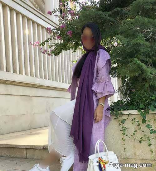 مانتوی بنفش روشن 