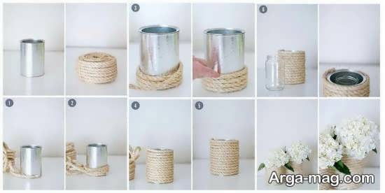 انواع ایده های زیبای ساخت گلدان با قوطی کنسرو
