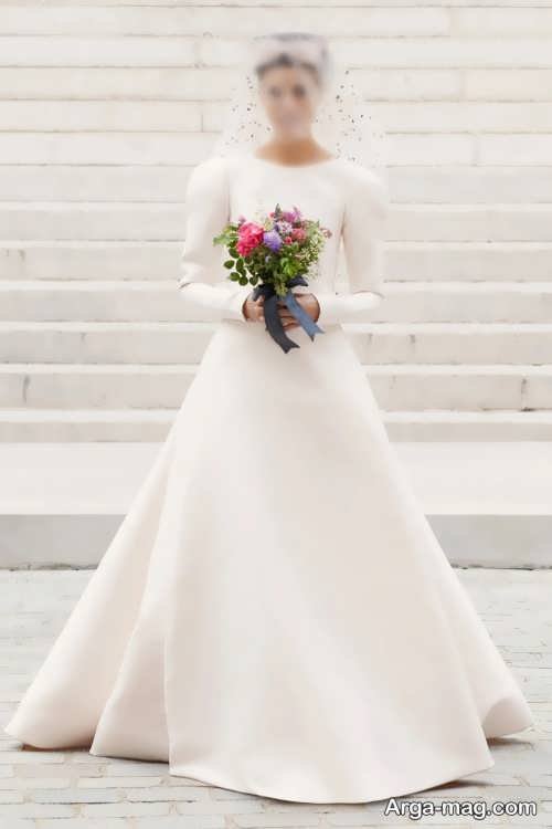 مدل لباس عروس 2022 آستین دار و ساده 