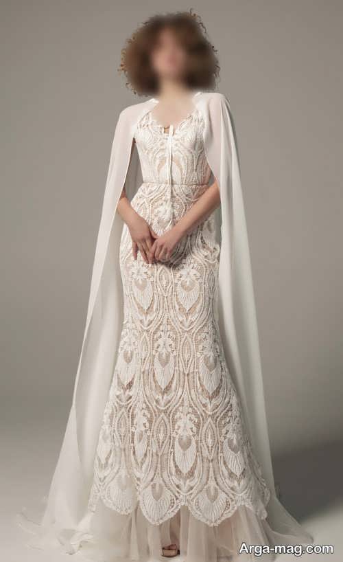 لباس عروس گیپور و شنل دار 