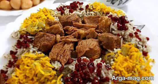 تزیینات زیبا و تو دل بروی چلو گوشت