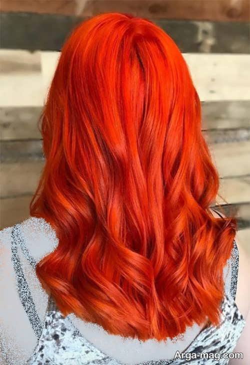 رنگ مو زیبا و جذاب نارنجی 