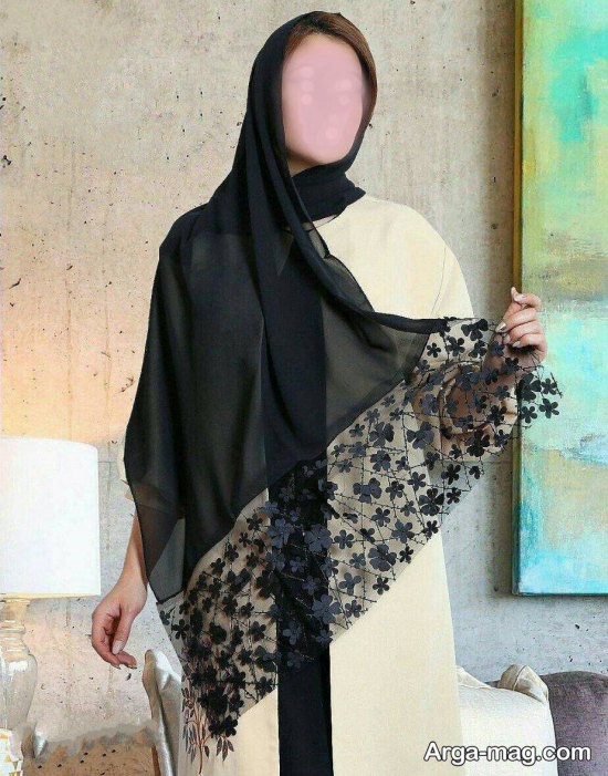 مجموعه زیبا نمونه شال مشکی