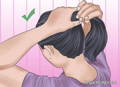 بستن مو دم اسبی زنانه و دخترانه بدون کش 