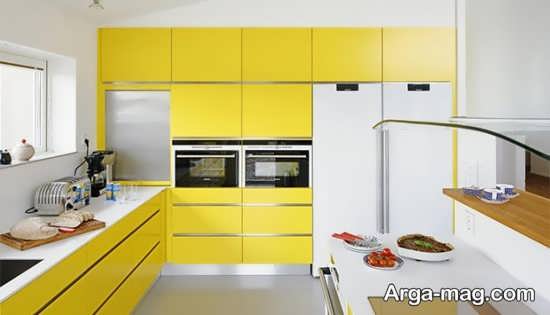انواع جدید دکوراسیون آشپزخانه زرد